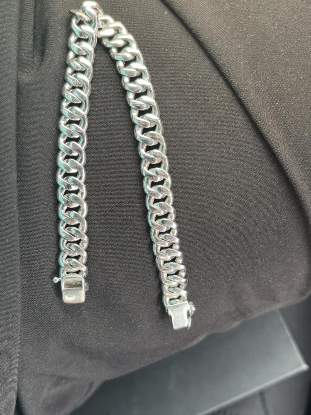Pavé Cuban Link Bracelet - Silver Tone